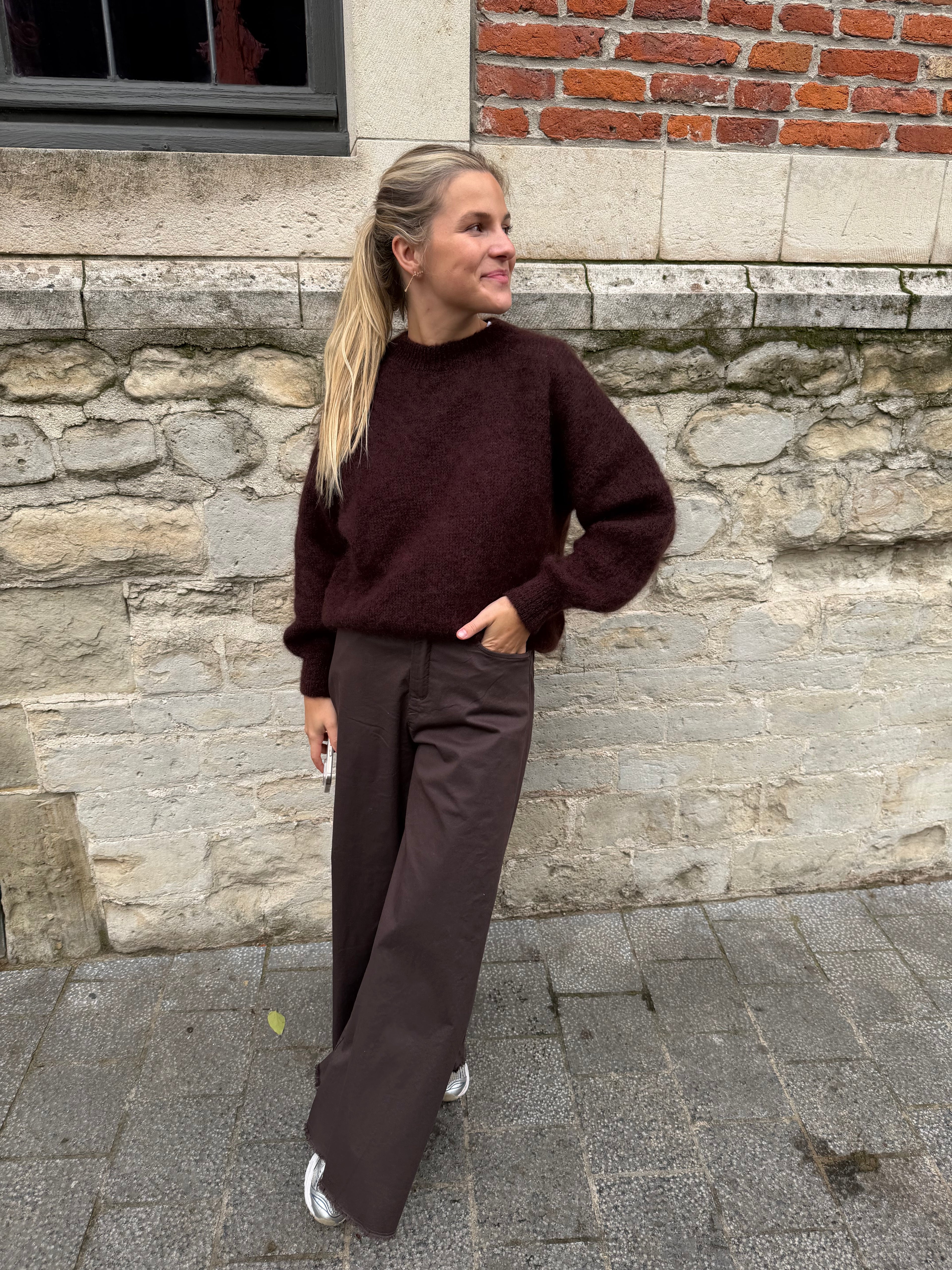 Eveline Wide Pants Chocolate