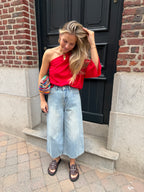 Suki One Shoulder Top Red