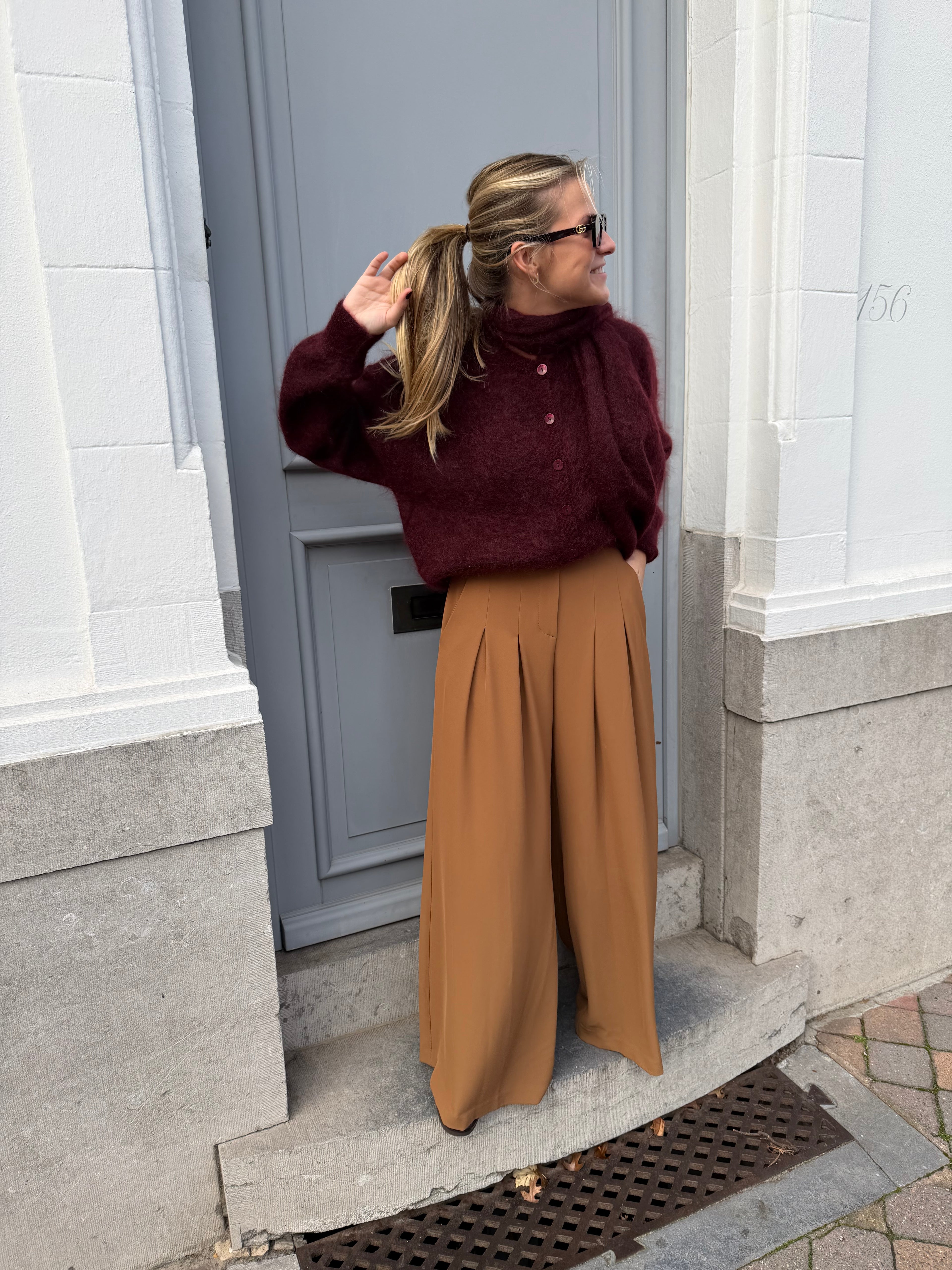 Marie Claire Gilet Burgundy