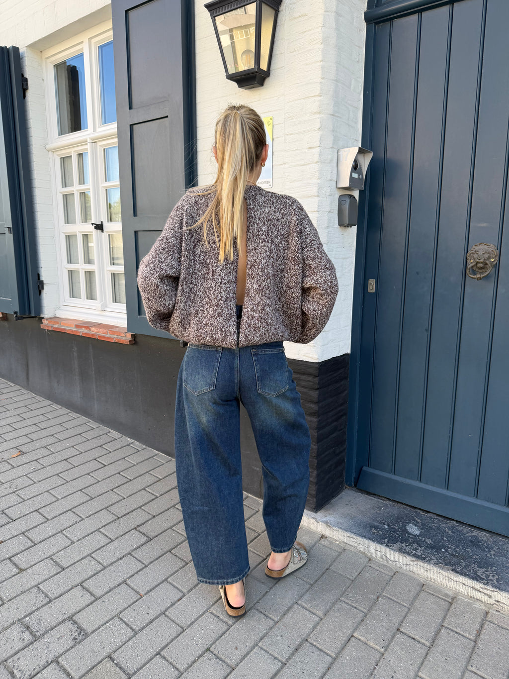 Brown Open Back Knit