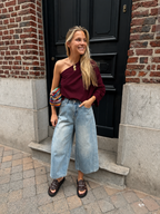 Suki One Shoulder Top Burgundy