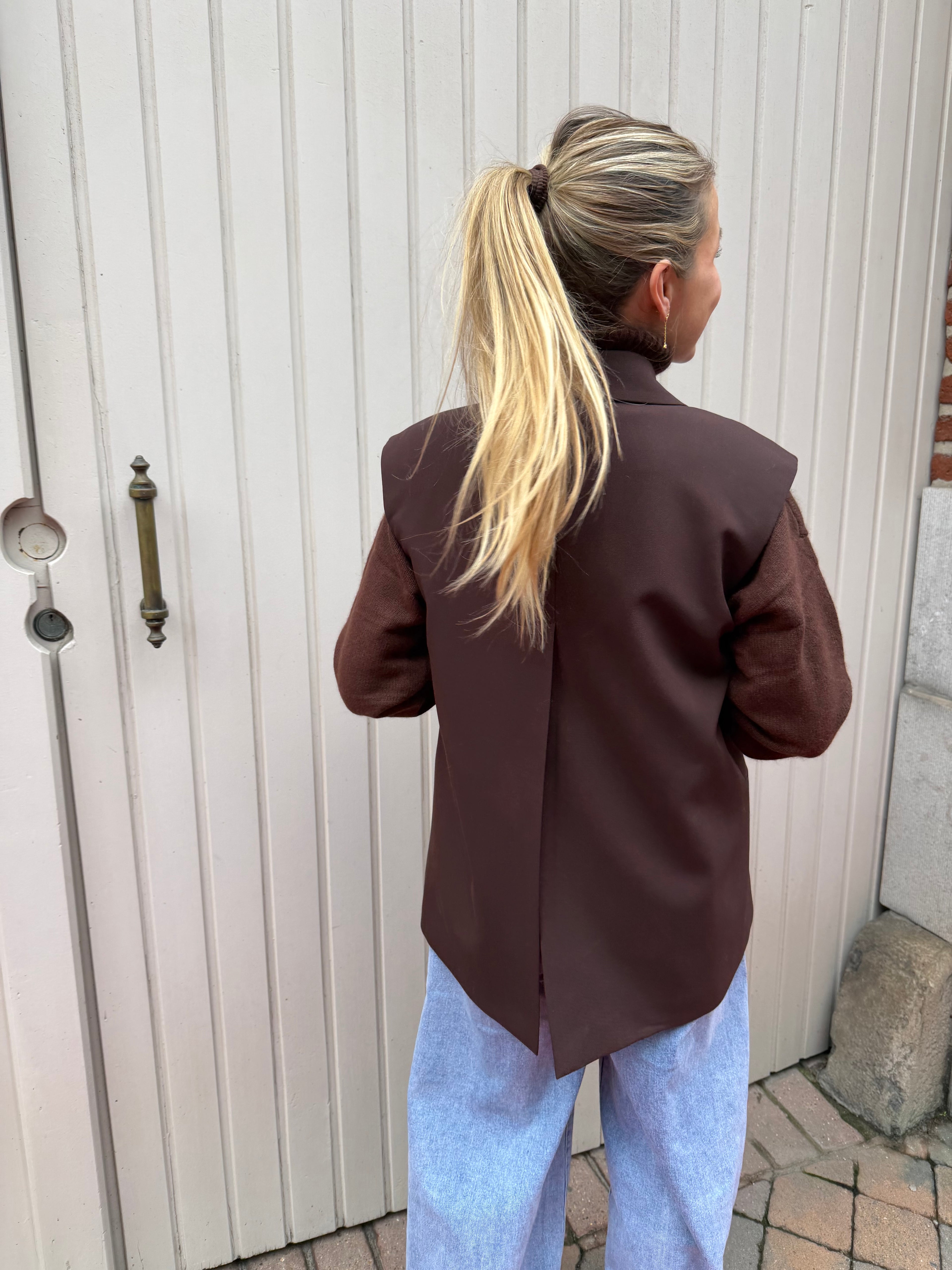 Sleeveless Blazer Chocolate