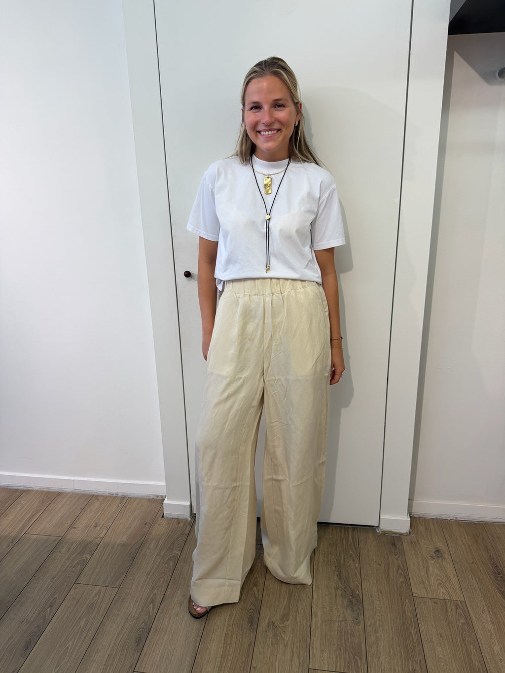 Lexie Trousers Linnen Beige
