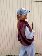 Fluffy Bodywarmer Burgundy