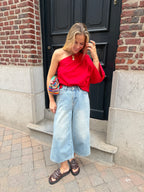 Suki One Shoulder Top Red