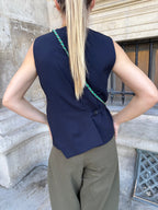 Angéle Back Detail Gilet Marine