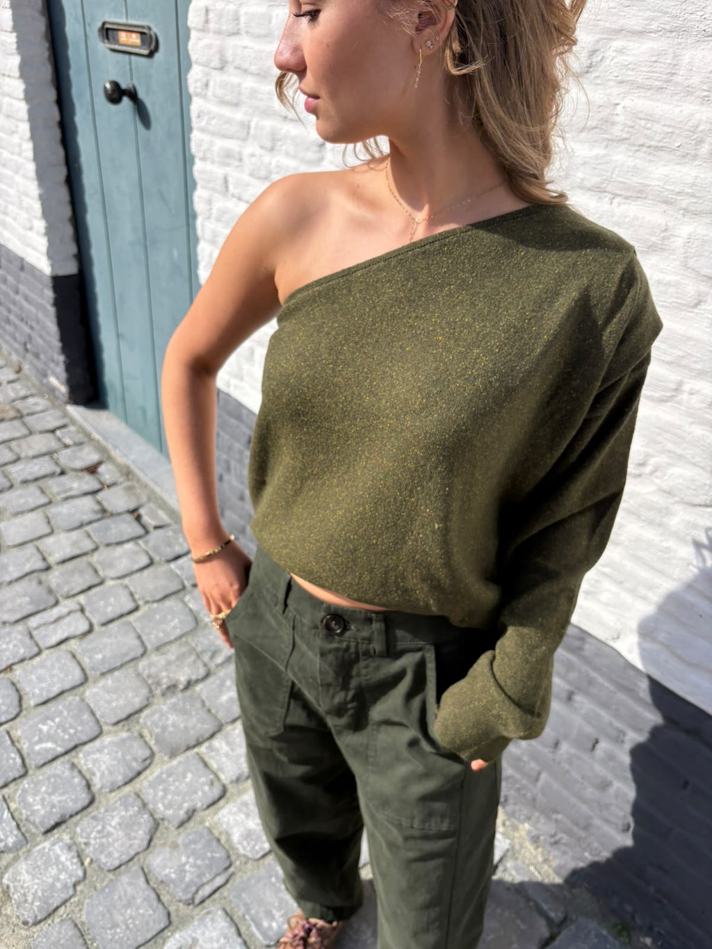Olivia One Shoulder Khaki
