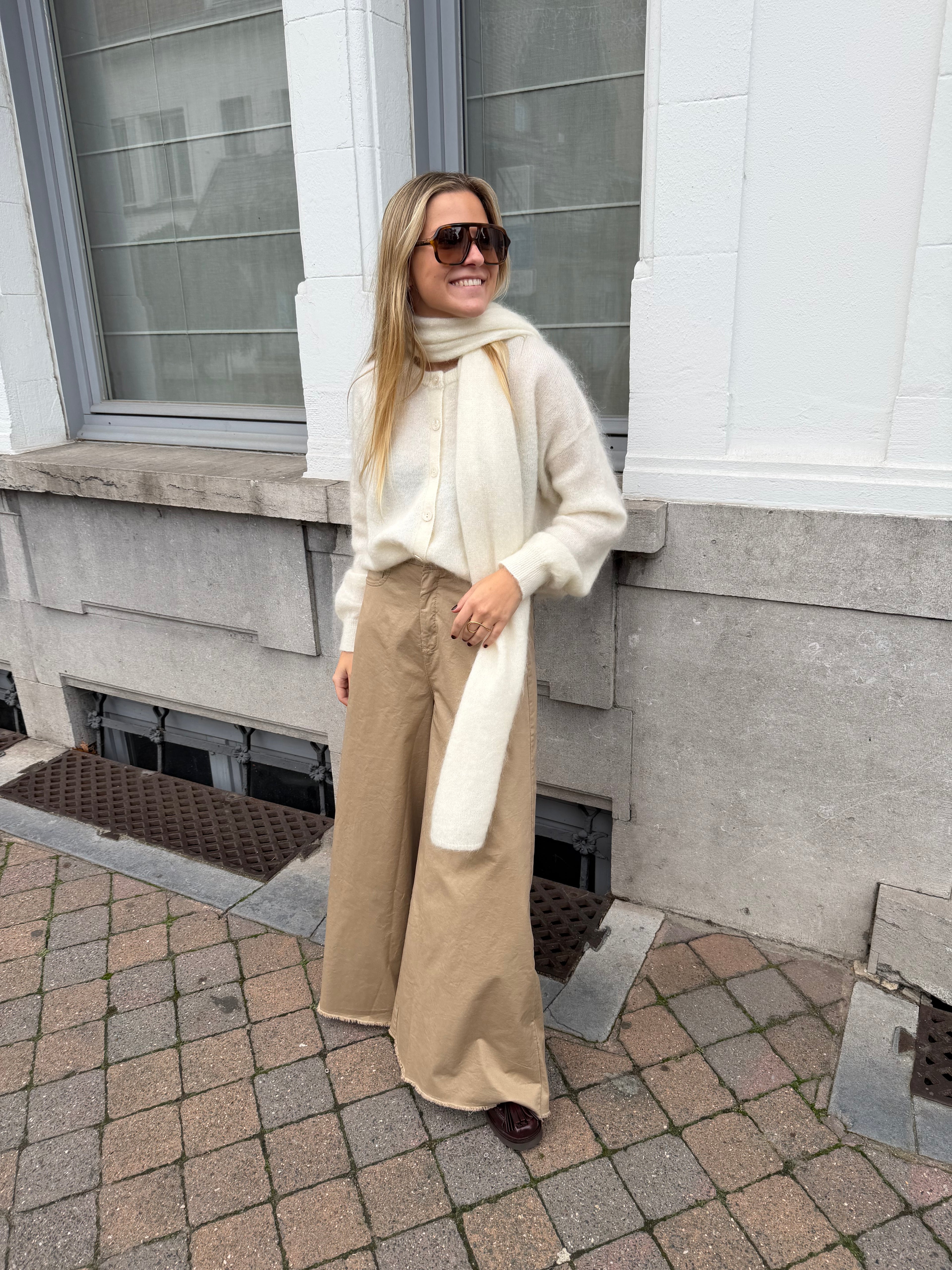 Eveline Wide Pants Beige