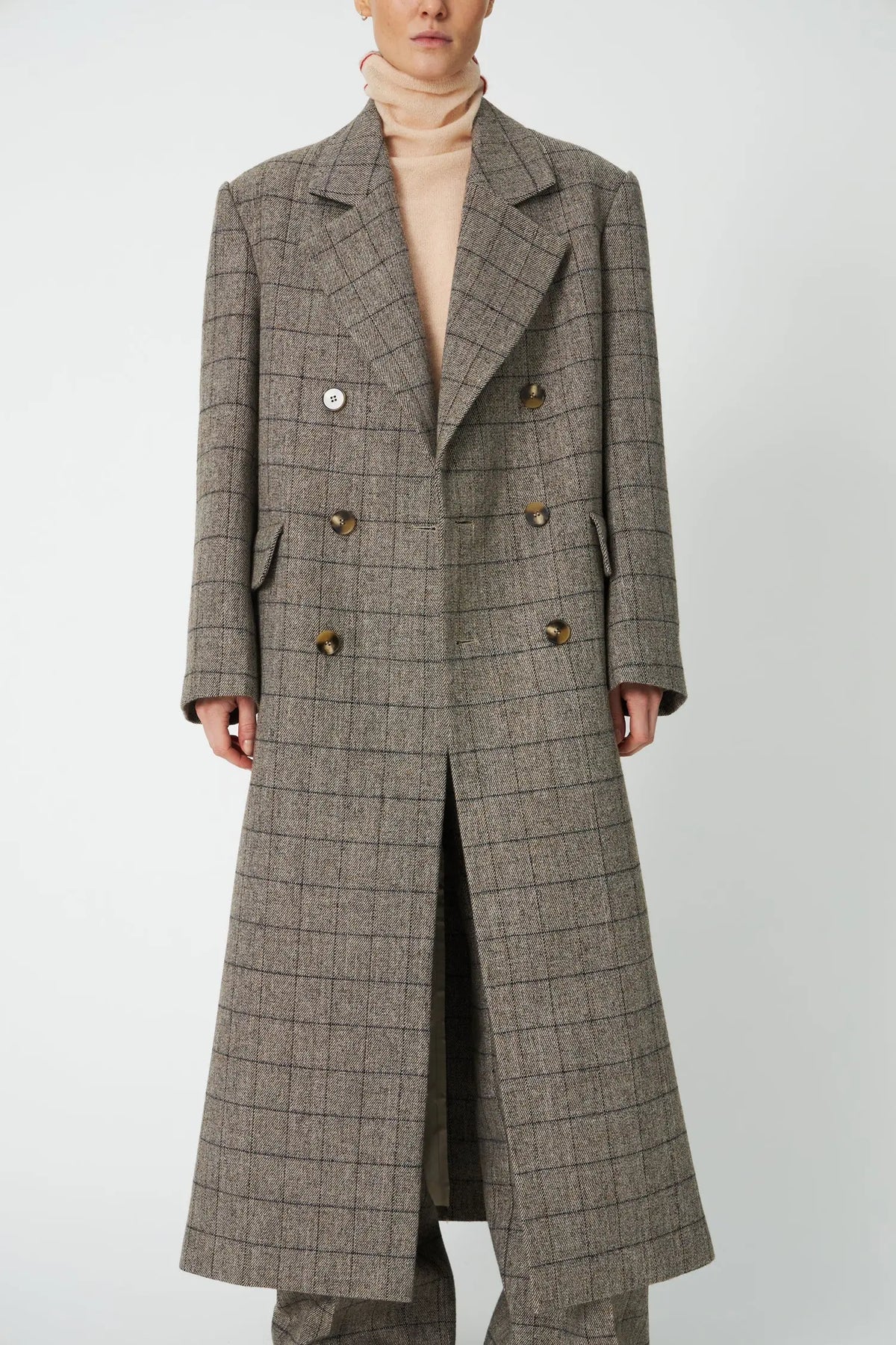 Oversized Coat - warm grey mélange