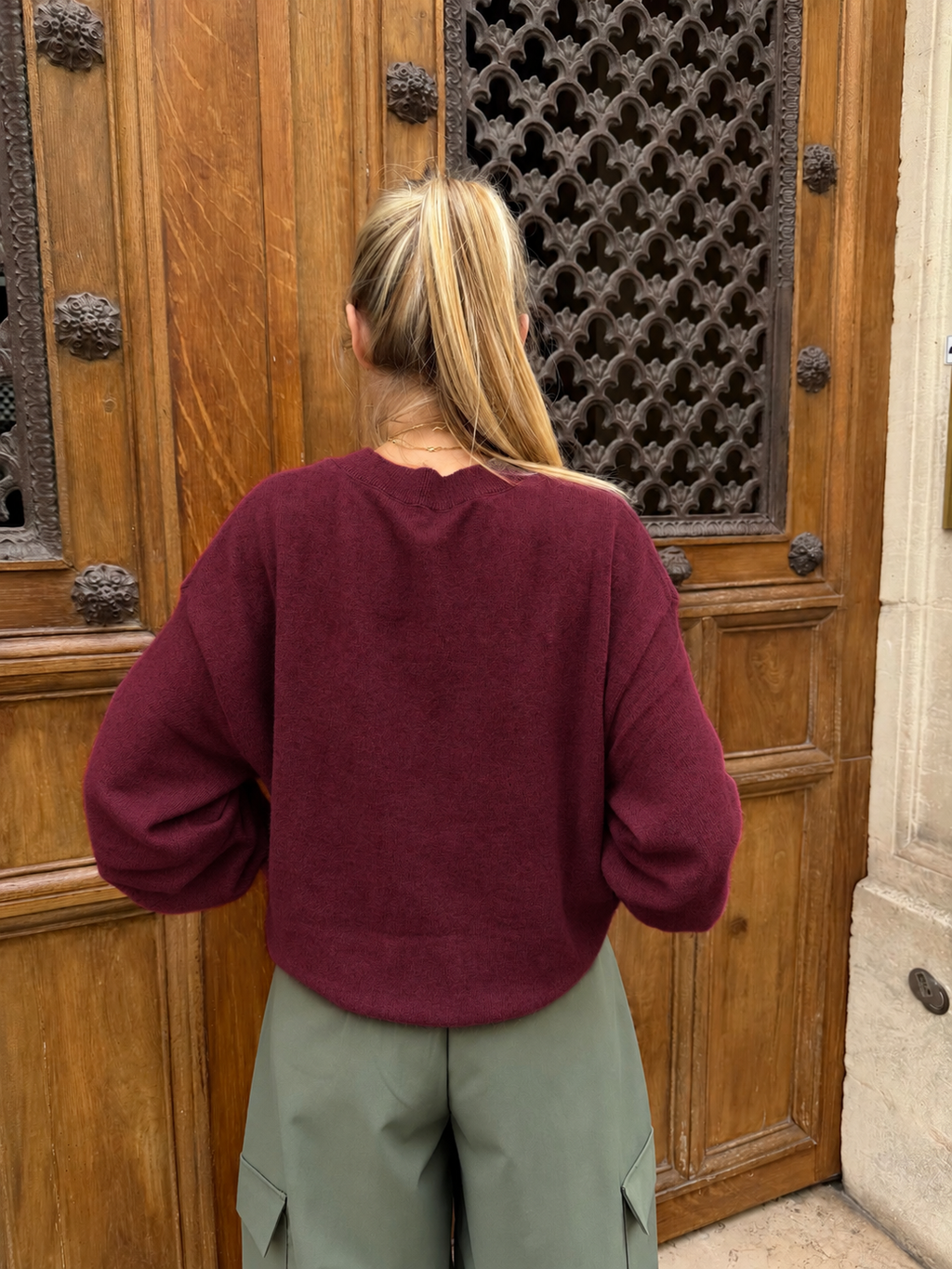 Rose Knit Burgundy