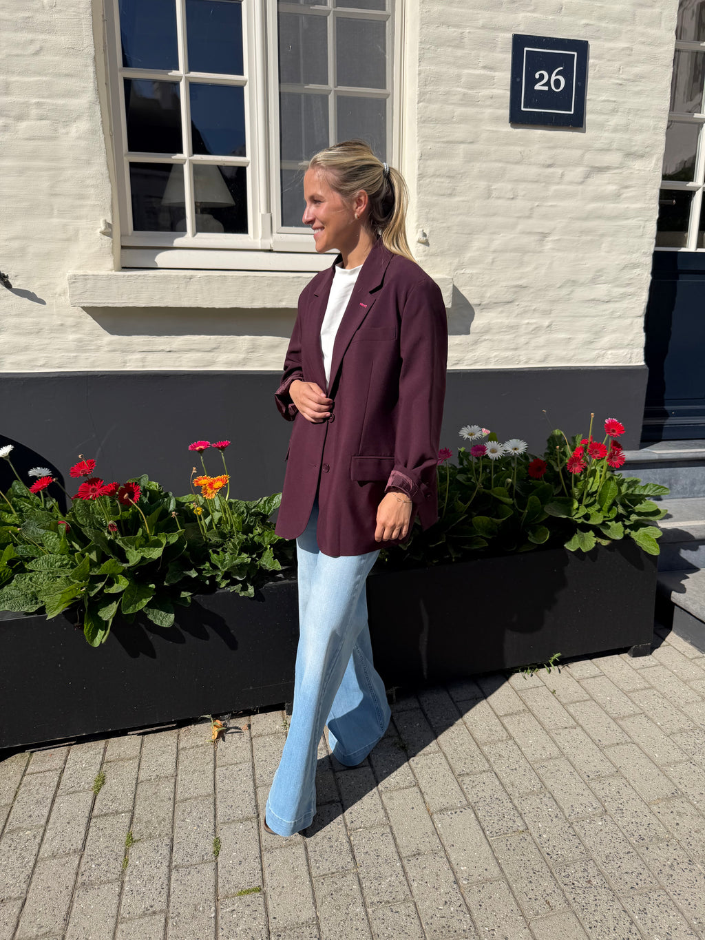 Burgundy Oversized Blazer