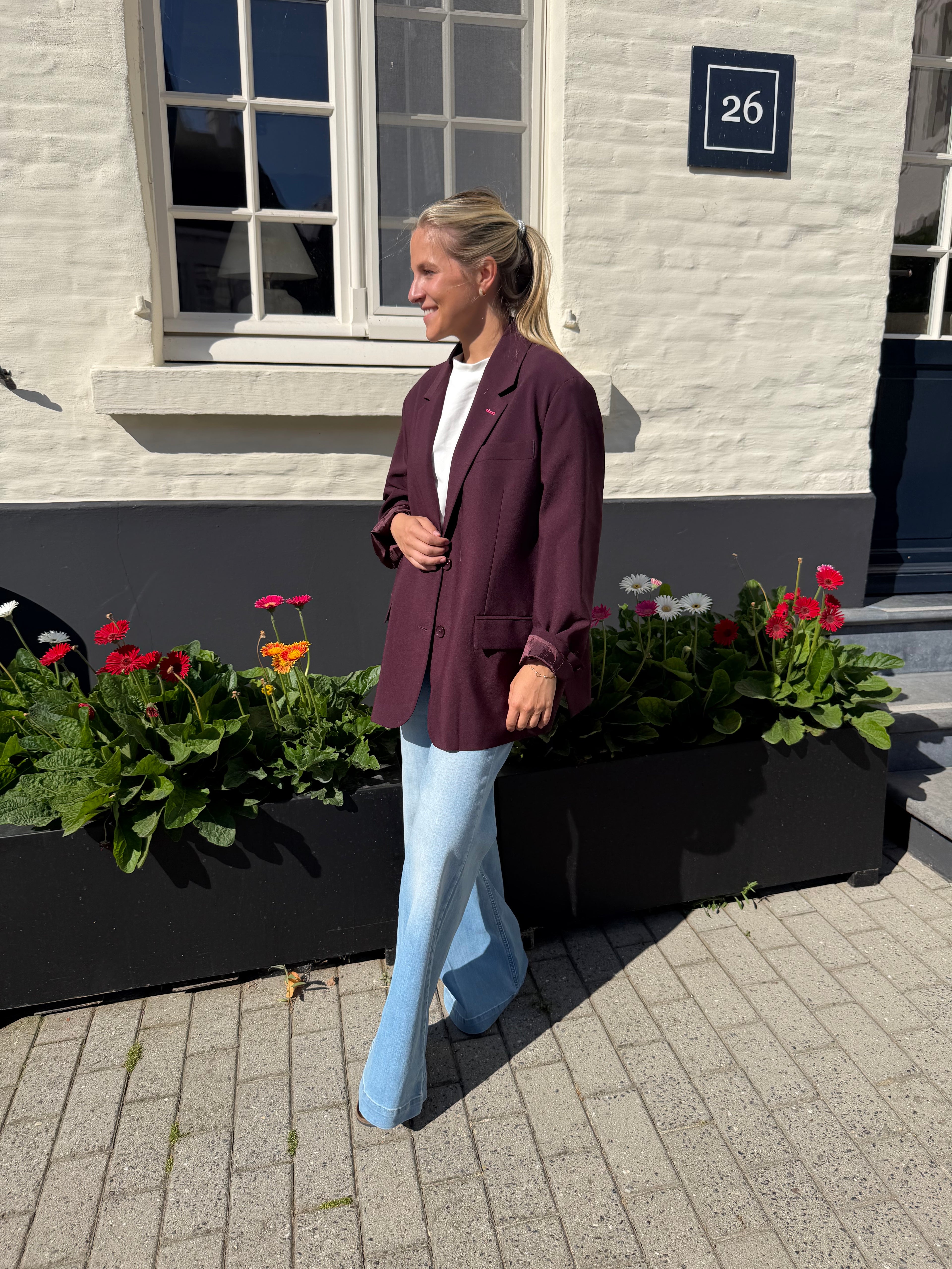 Burgundy Oversized Blazer