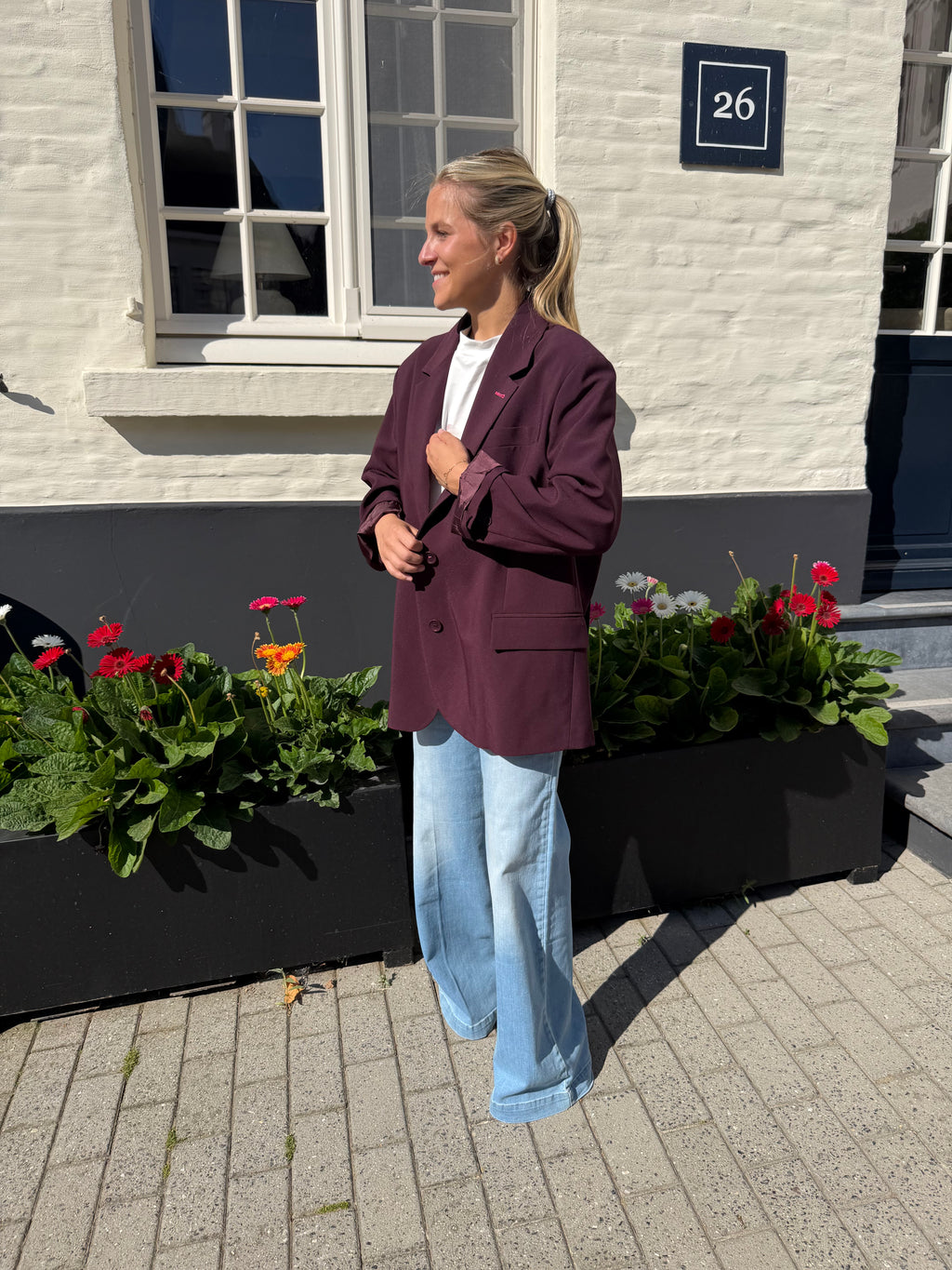 Burgundy Oversized Blazer