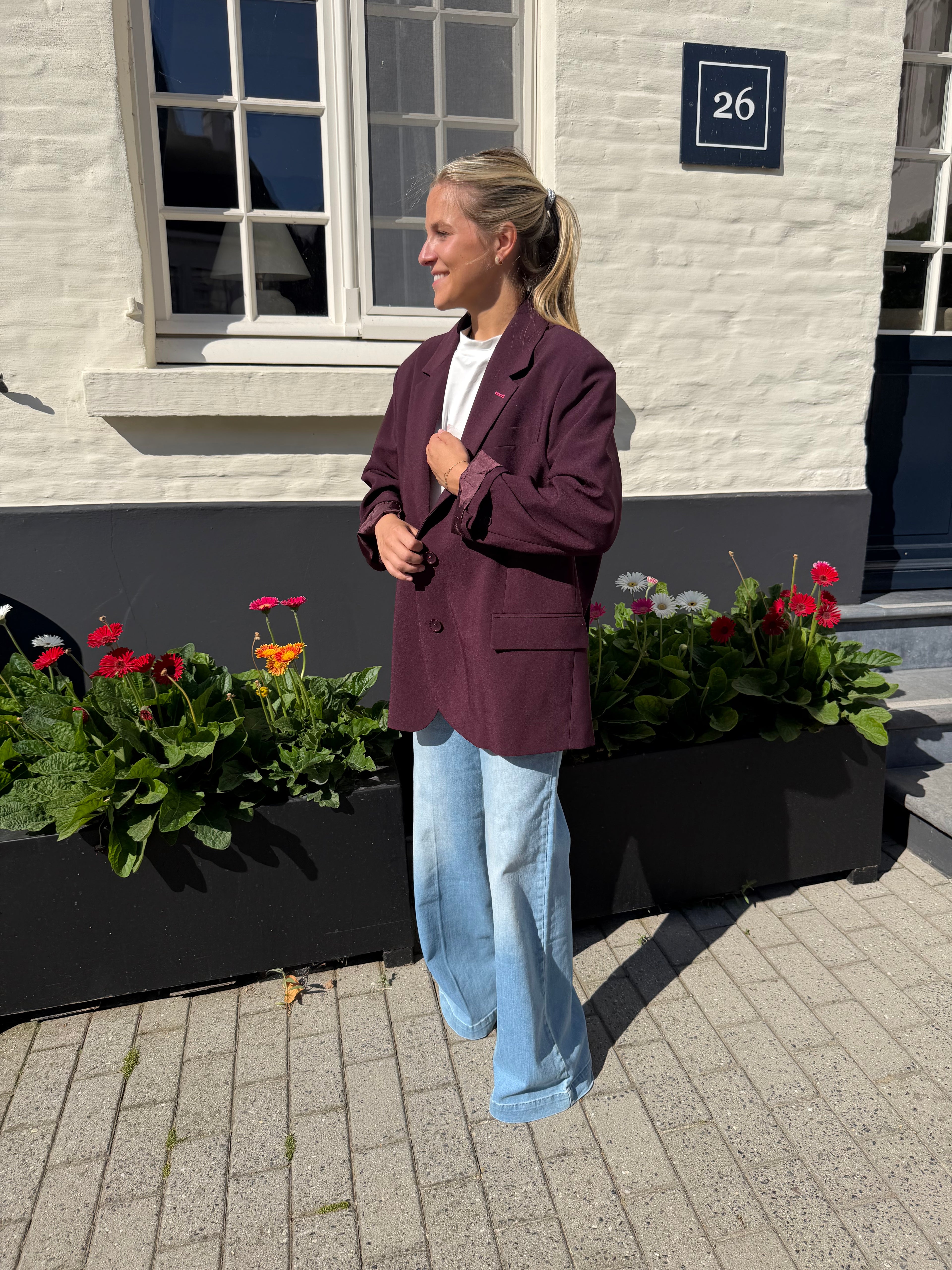 Burgundy Oversized Blazer