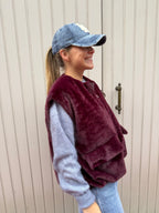 Fluffy Bodywarmer Burgundy