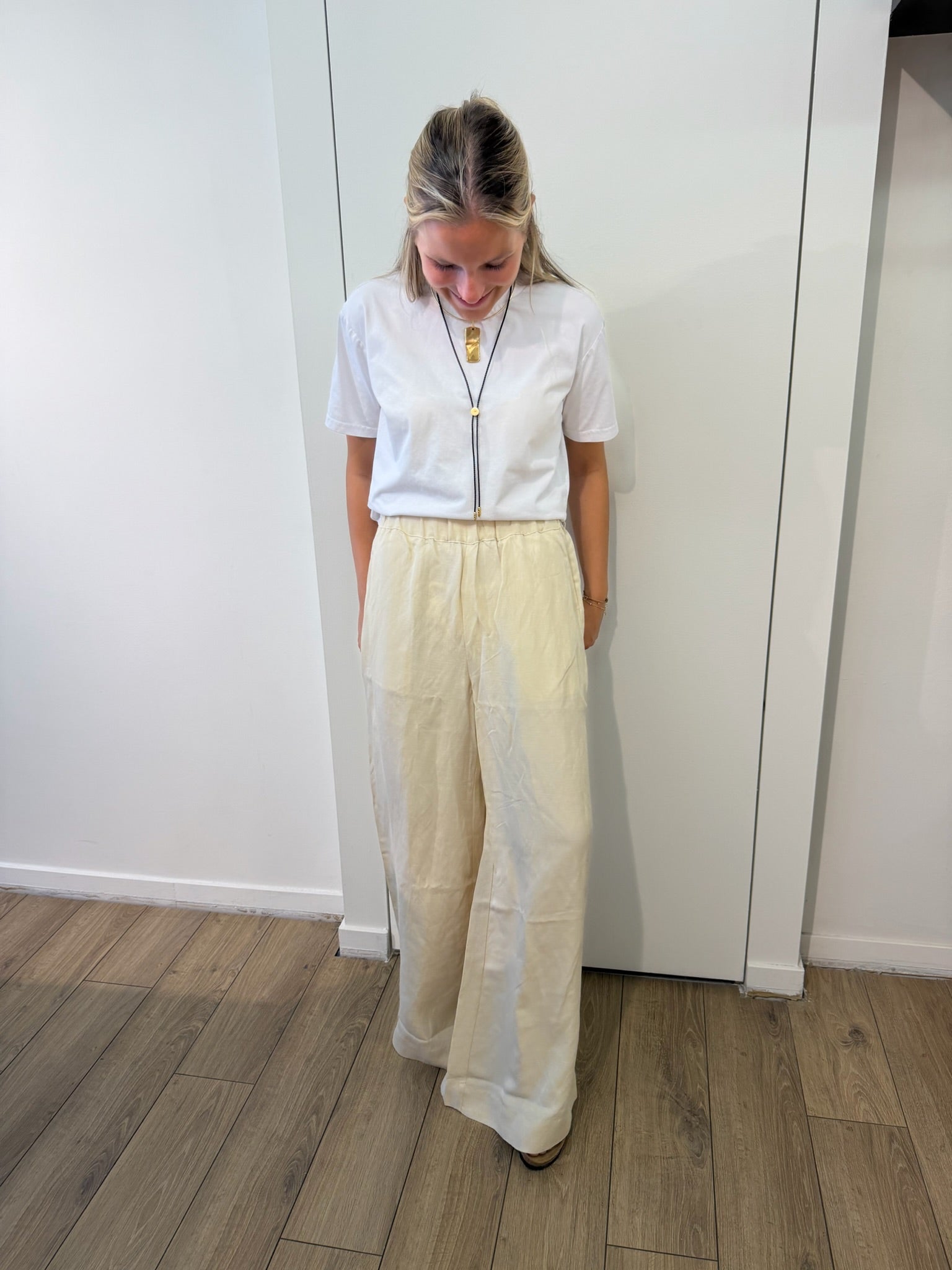 Lexie Trousers Linnen Beige