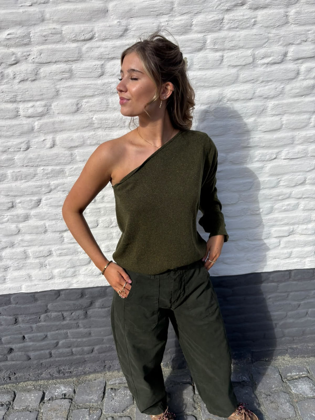 Olivia One Shoulder Khaki