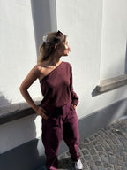 Olivia One Shoulder Burgundy