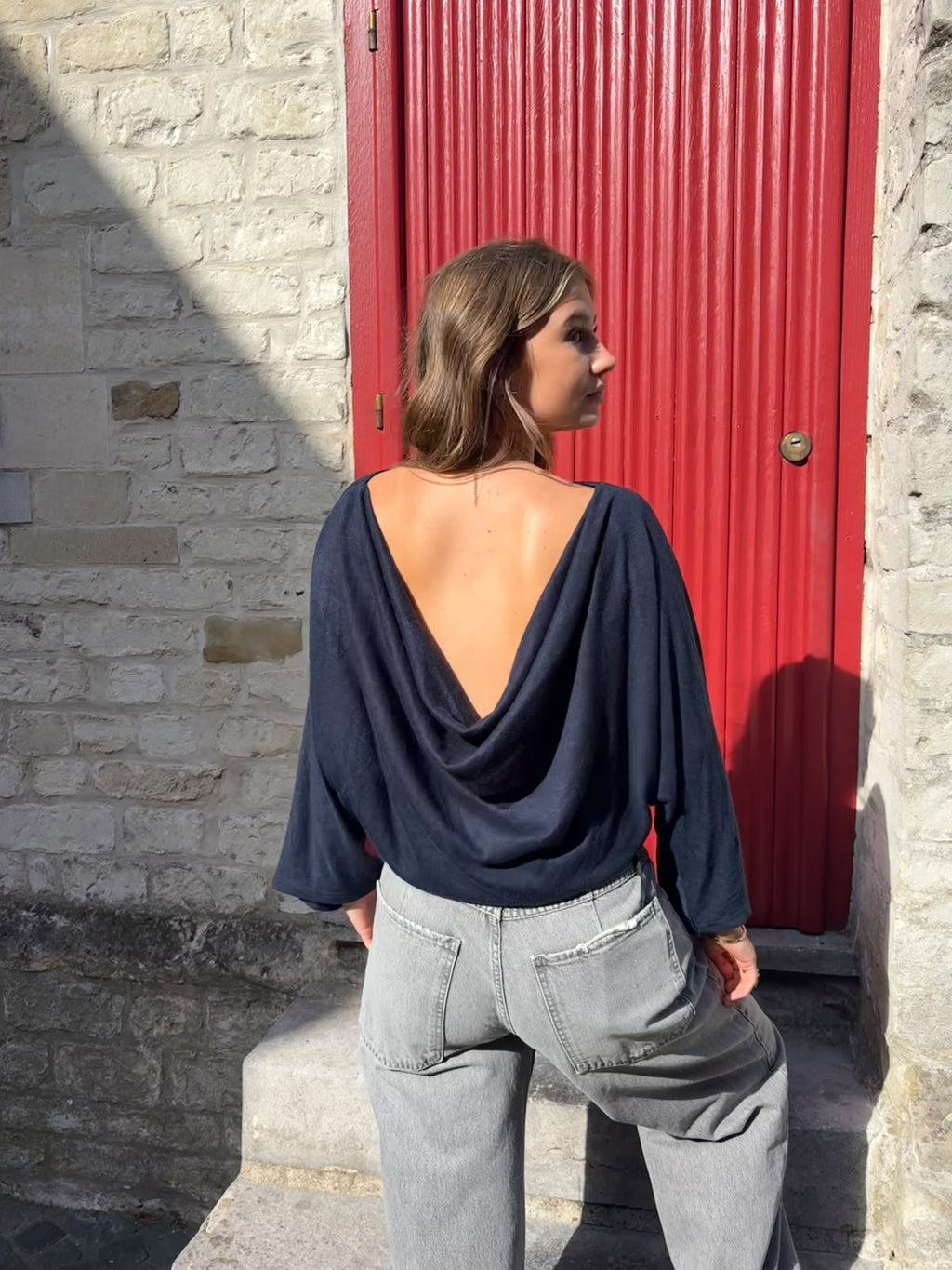 Open Back Knit Marine