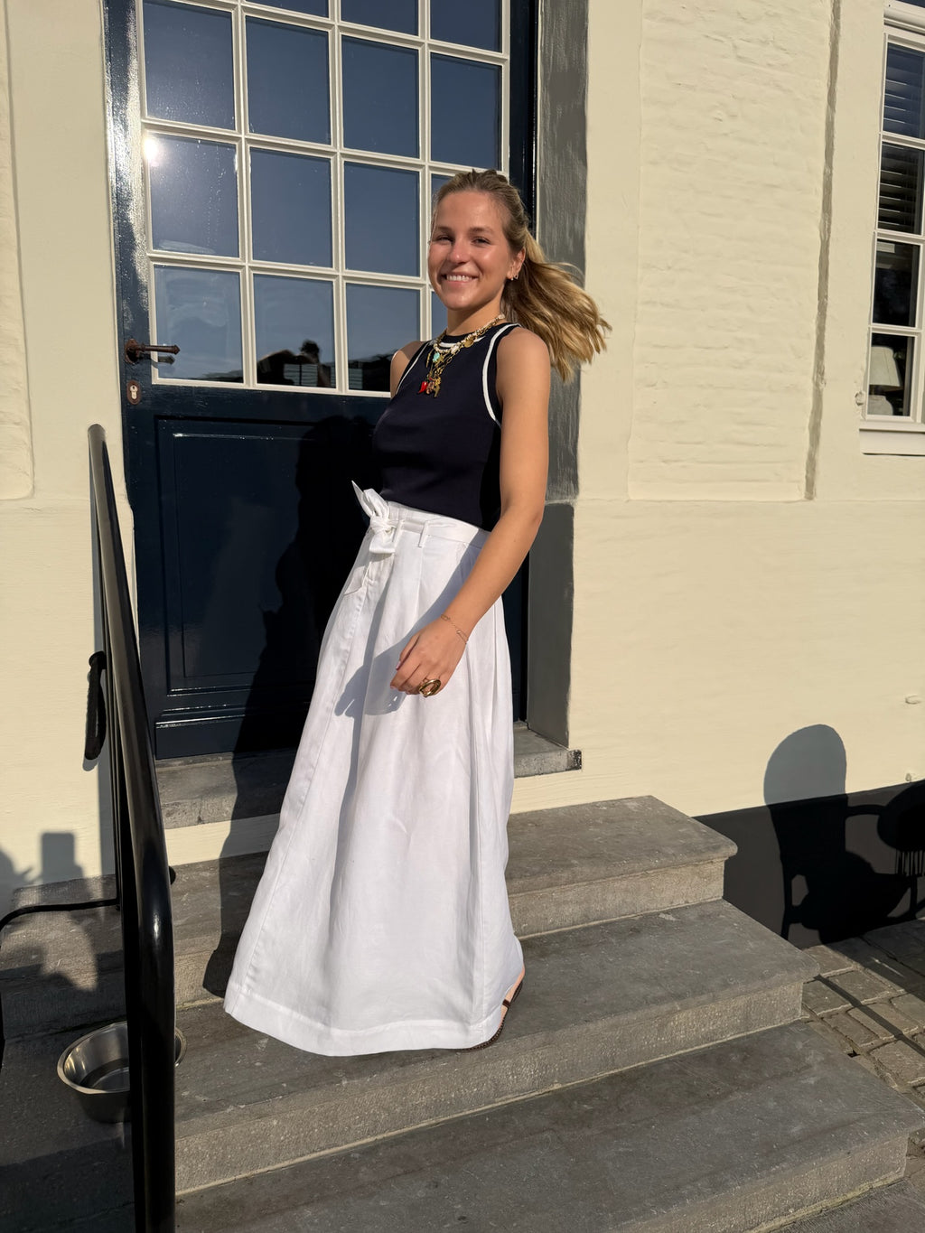 Lea Skirt White Linen