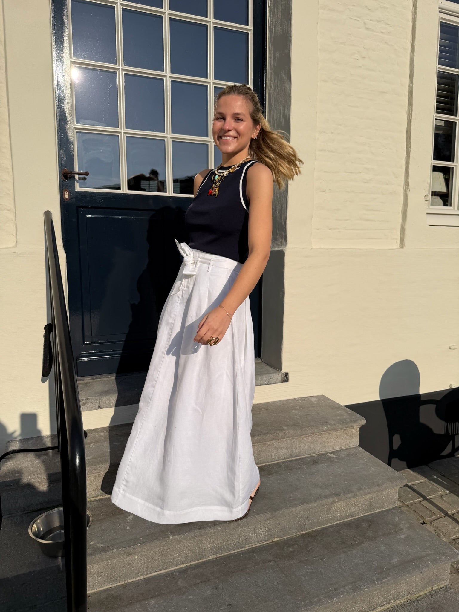 Lea Skirt White Linen