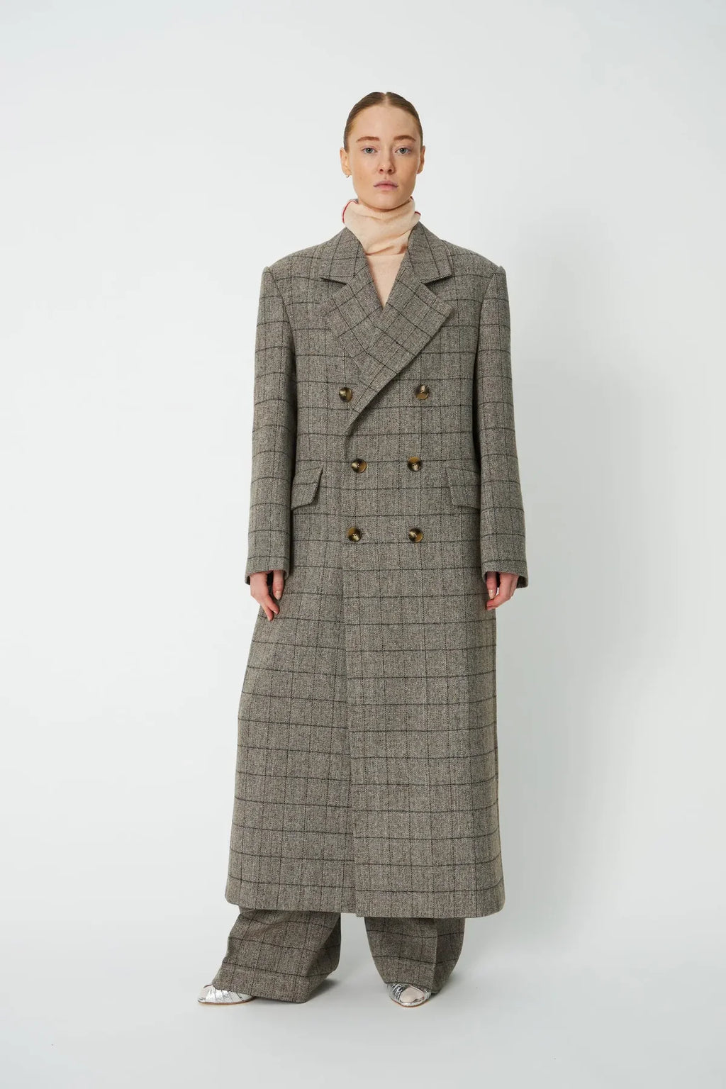 Oversized Coat - warm grey mélange
