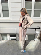 Giselle Striped Pants Taupe