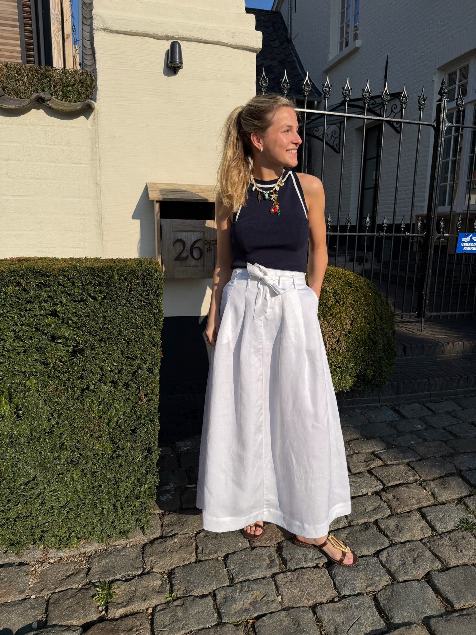 Lea Skirt White Linen