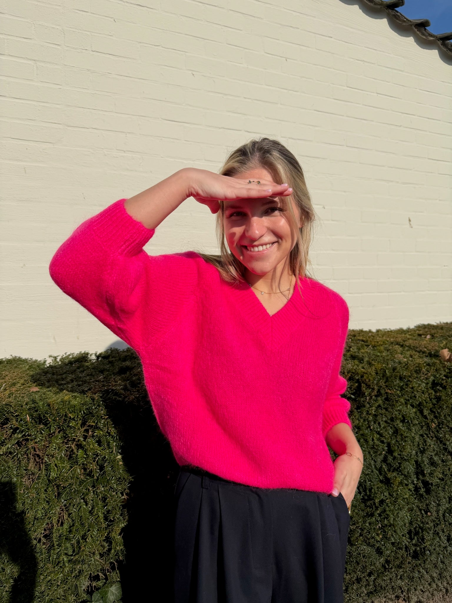 Anna V-Knit Fushia