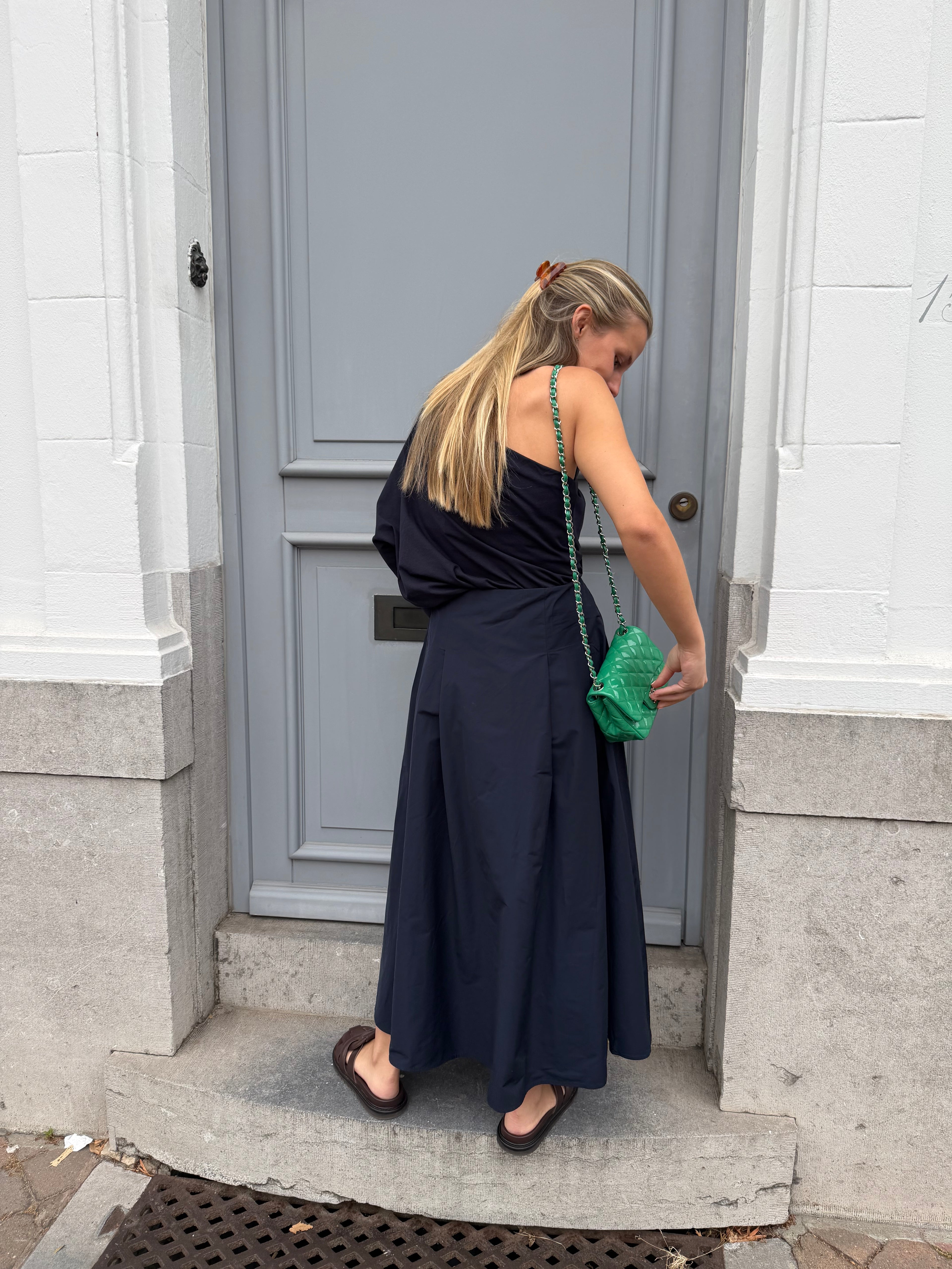 Suki One Shoulder Top Marine
