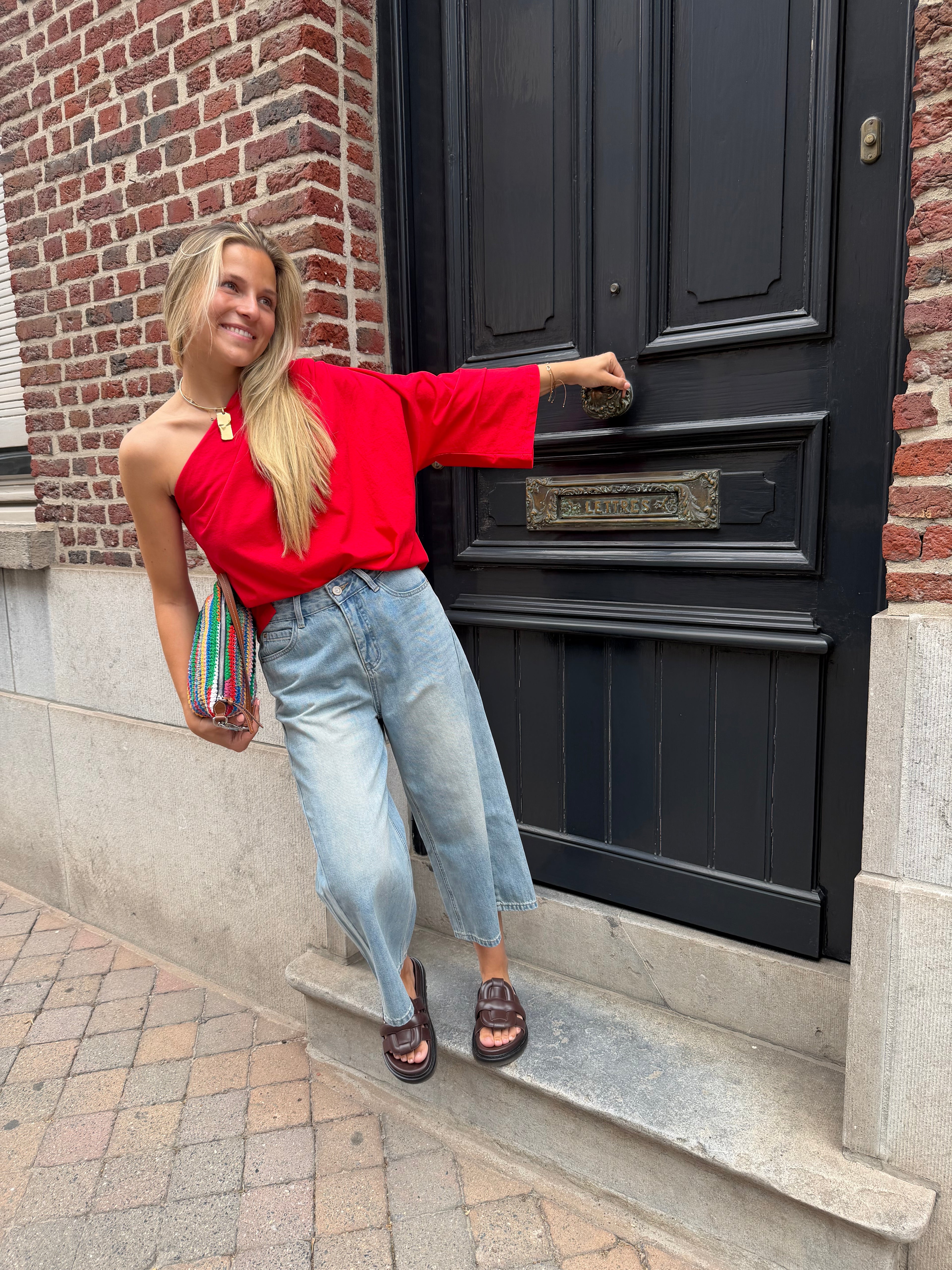 Suki Off Shoulder Top Red