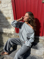 José Off Shoulder Knit Grey