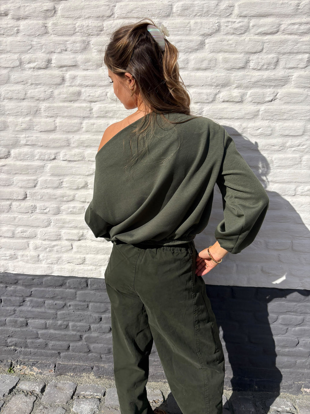 José Off Shoulder Knit Khaki