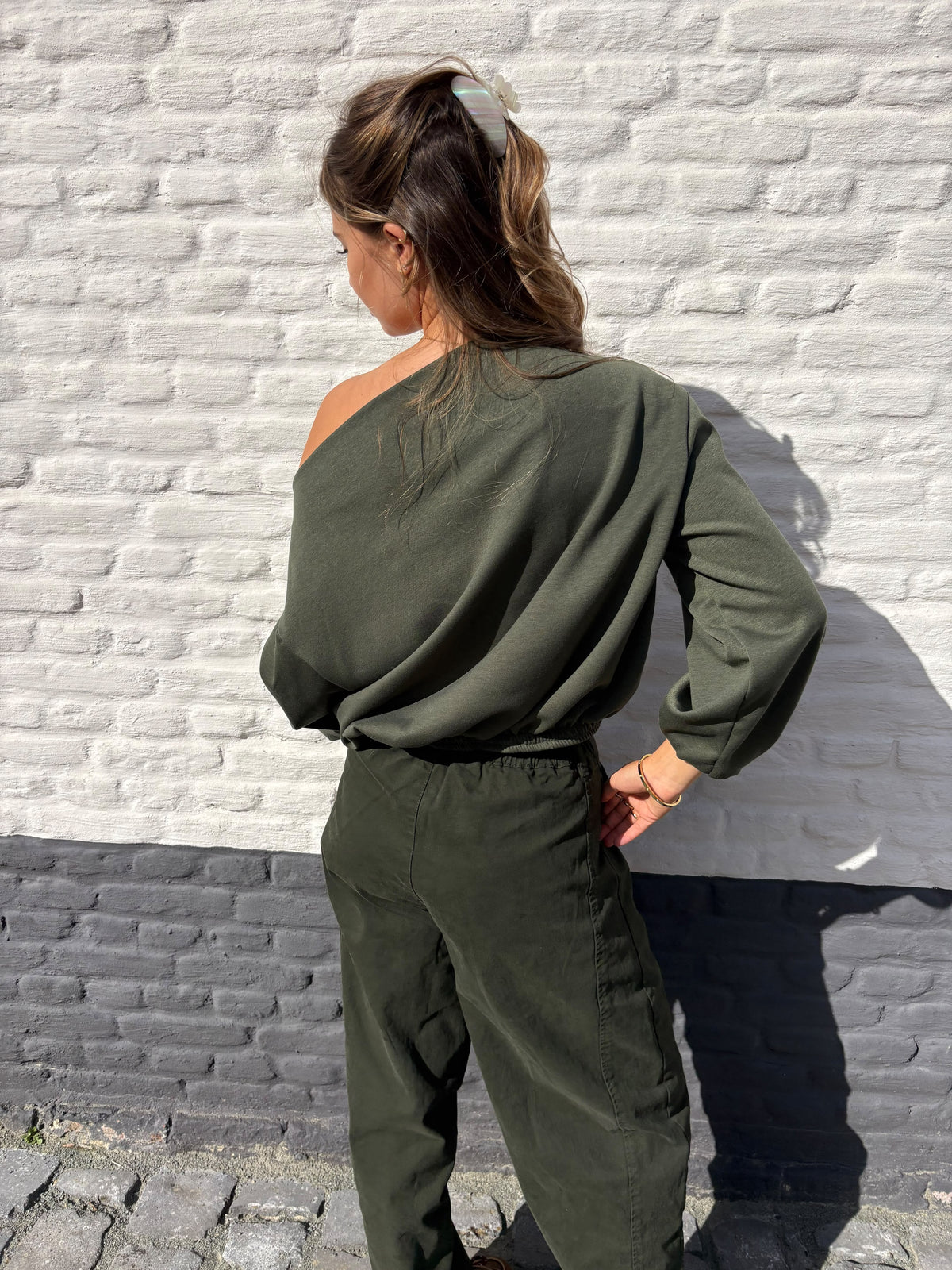 José Off Shoulder Knit Khaki