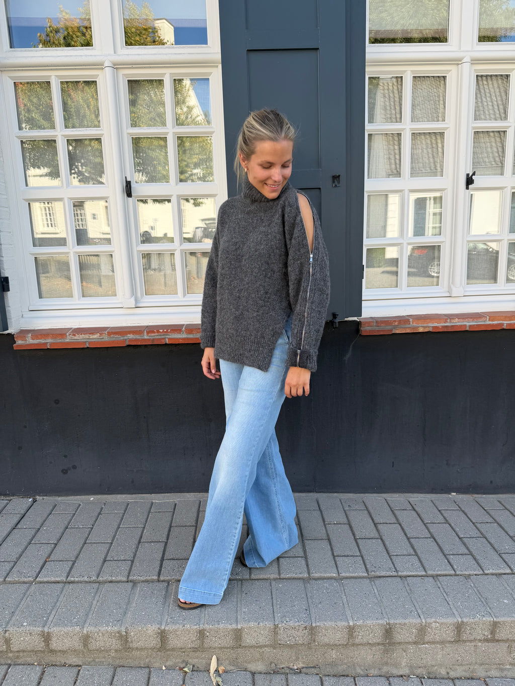 Zip Wool Knit Grey