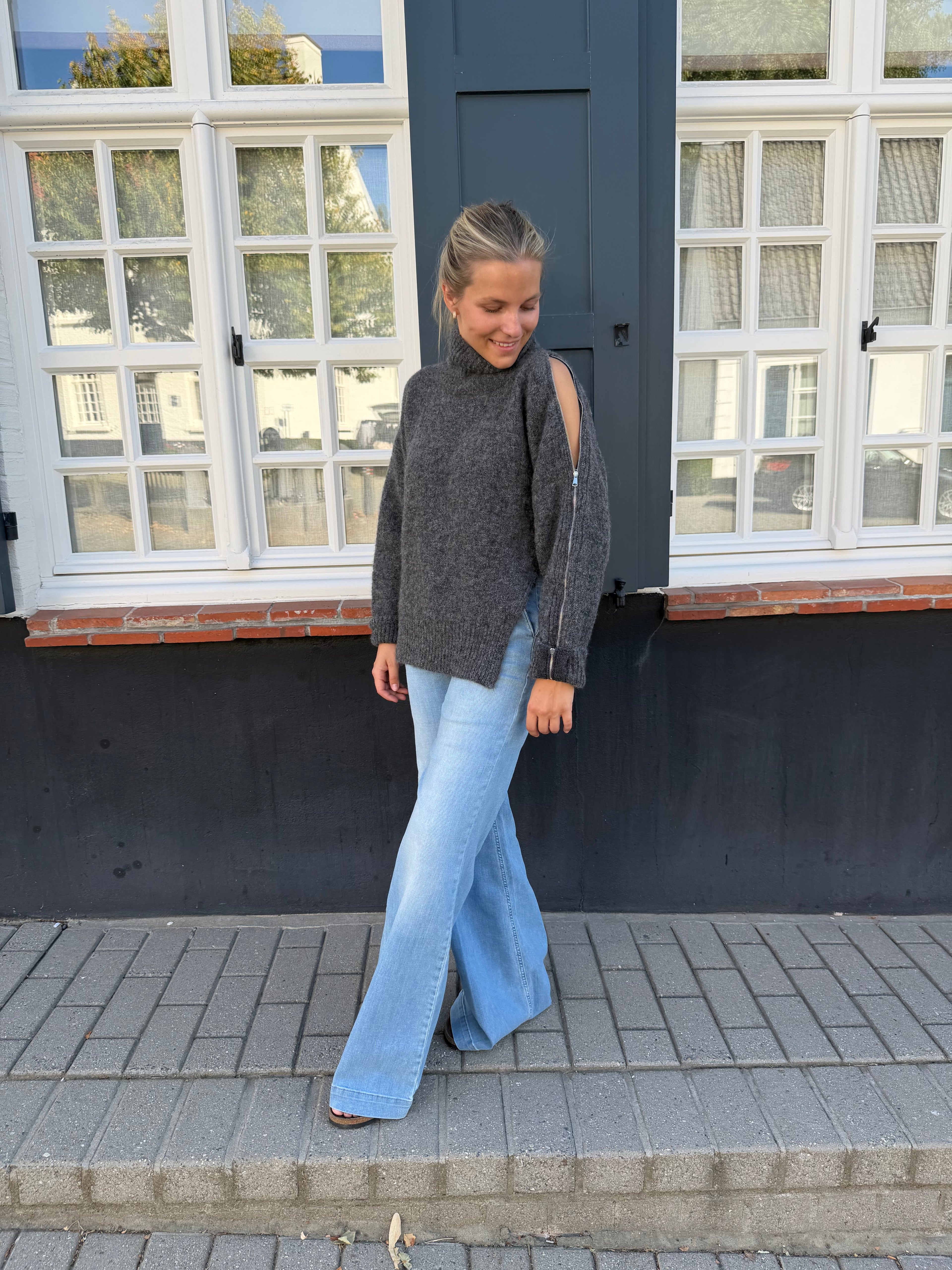 Zip Wool Knit Grey