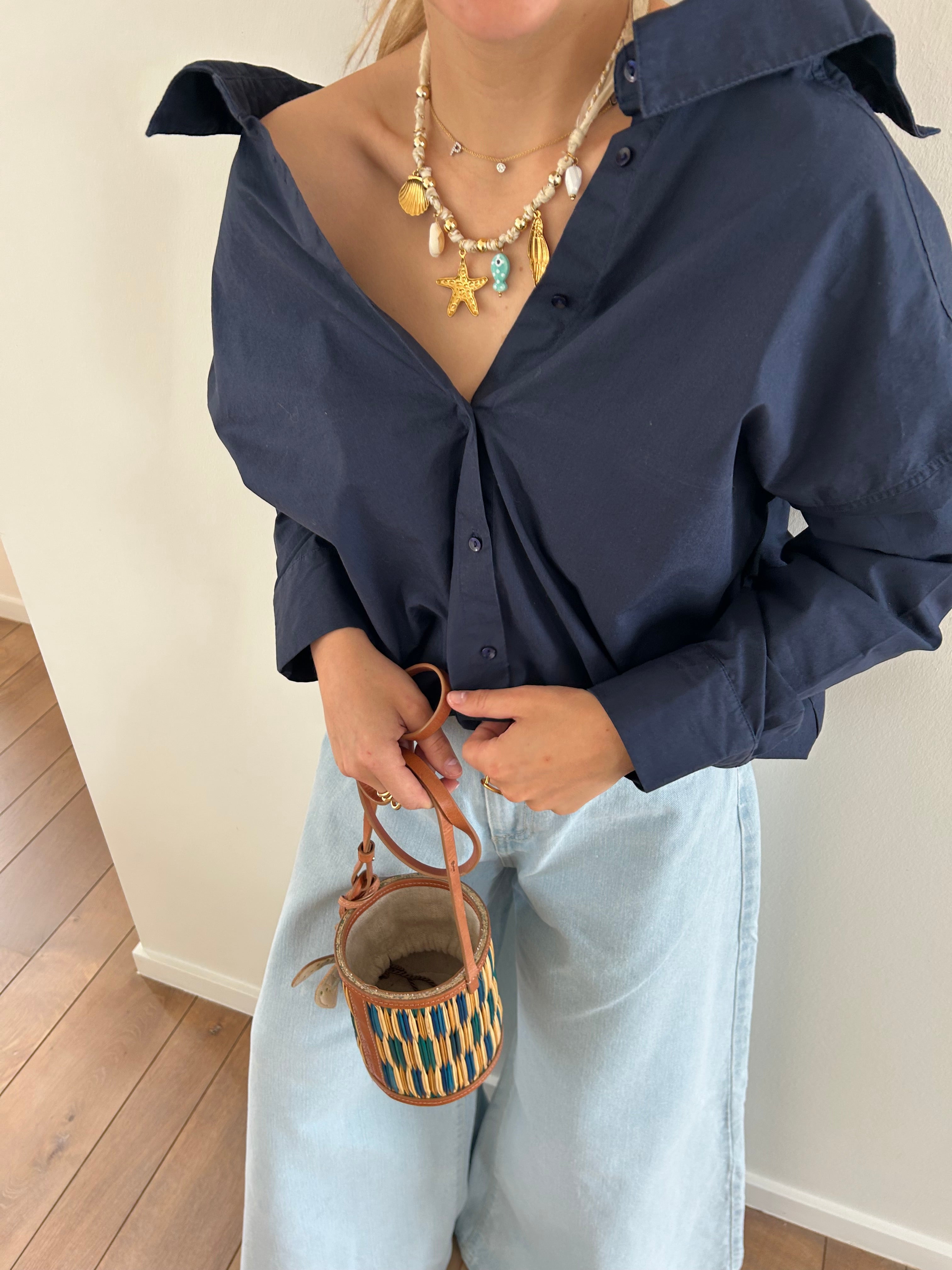 Rosette Blouse Marine