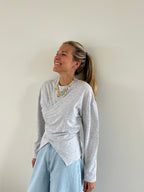 Celestine Wrap Top Grey