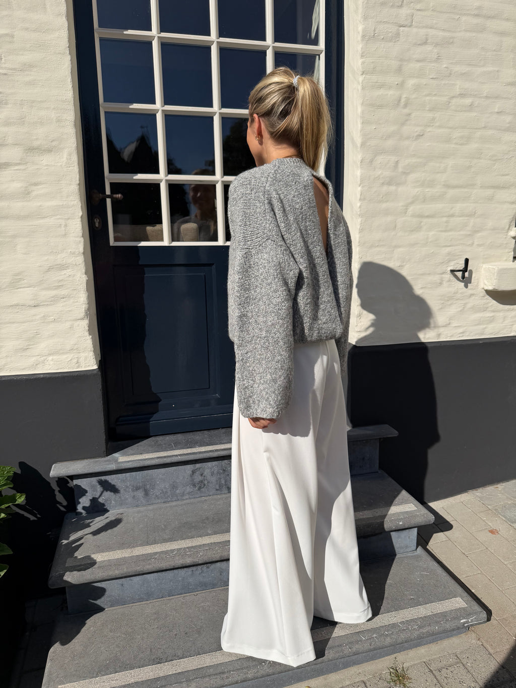 Grey Open Back Knit