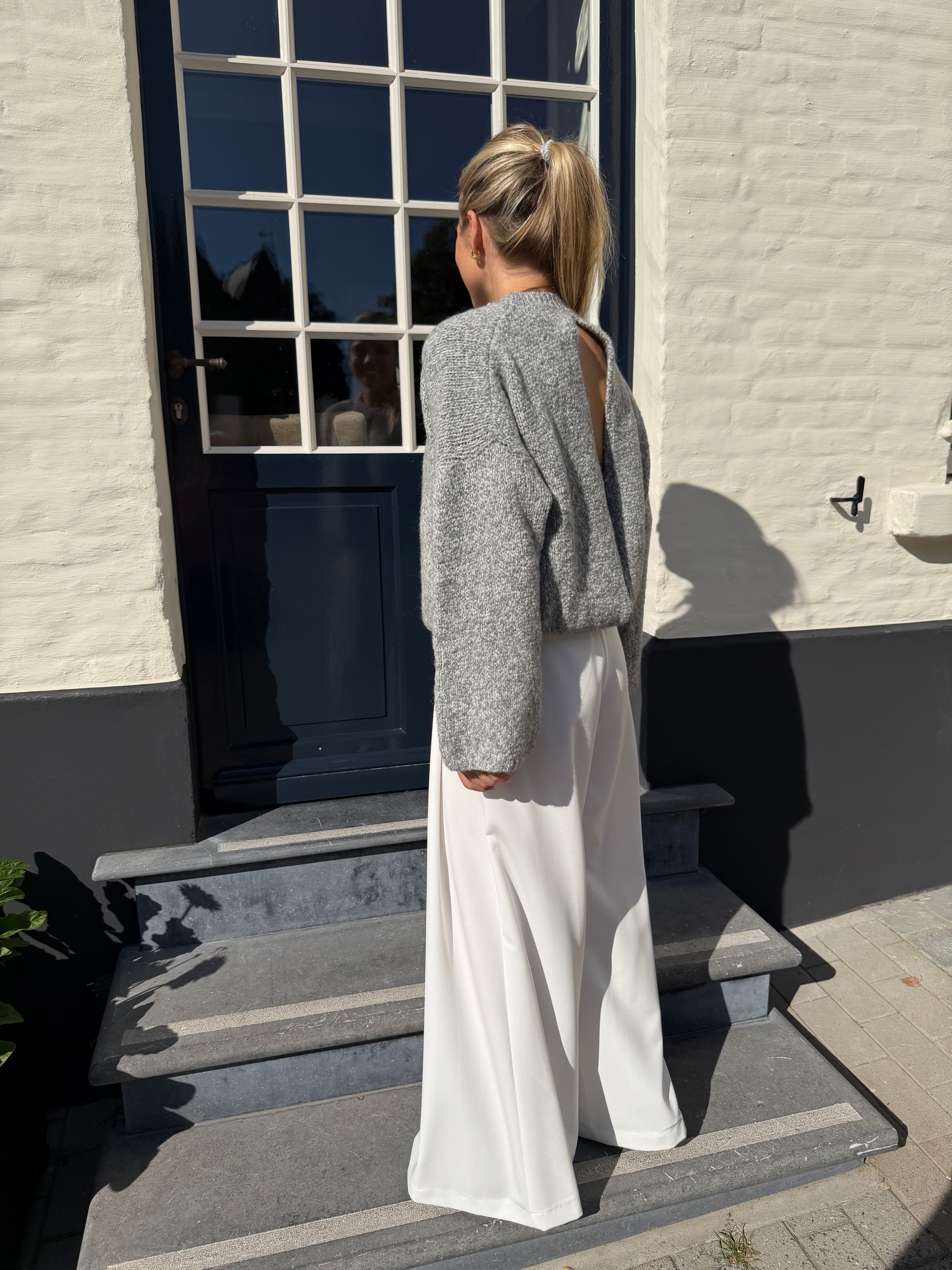 Grey Open Back Knit