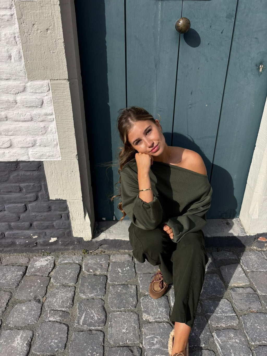 José Off Shoulder Knit Khaki