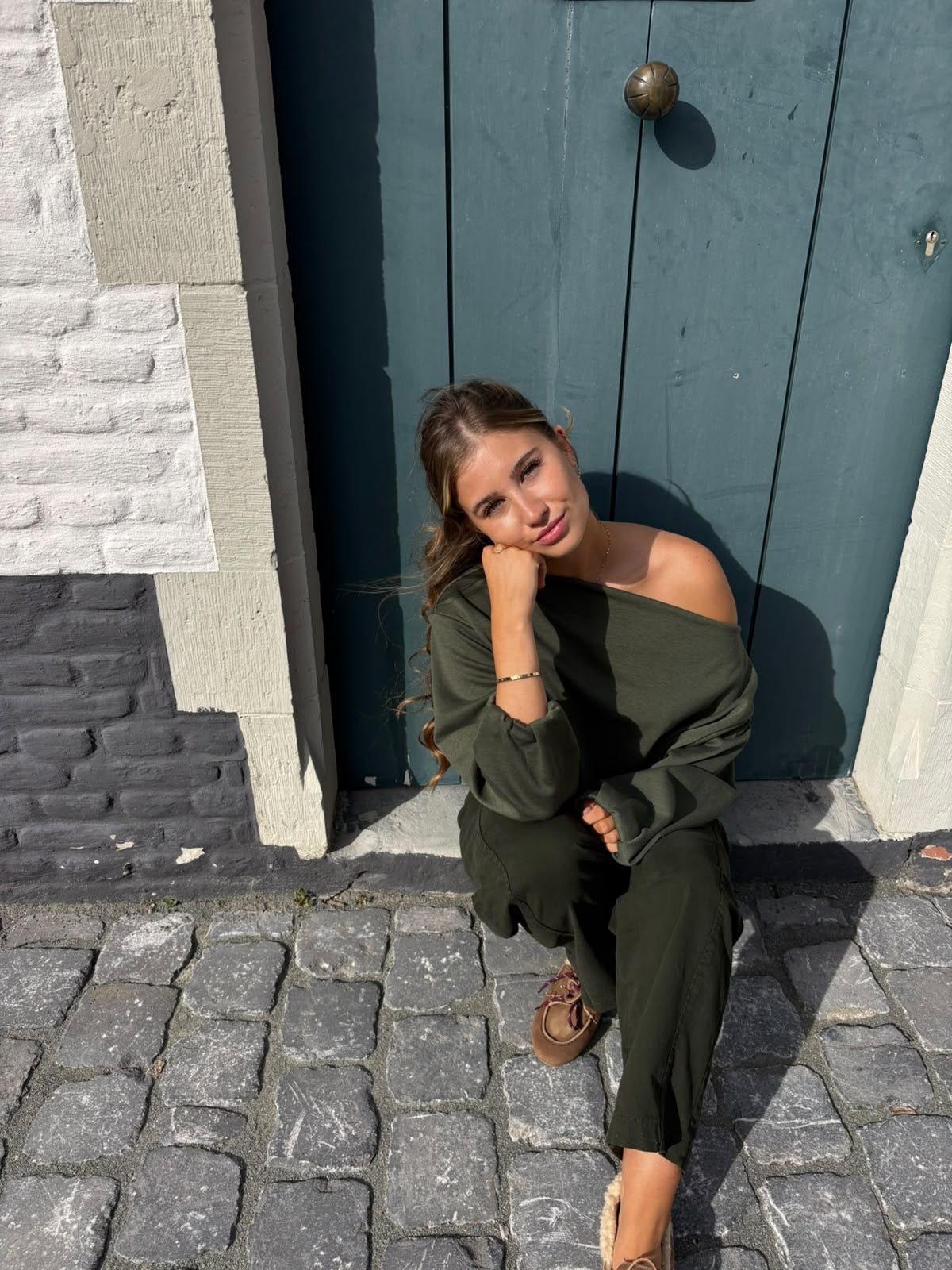 José Off Shoulder Knit Khaki