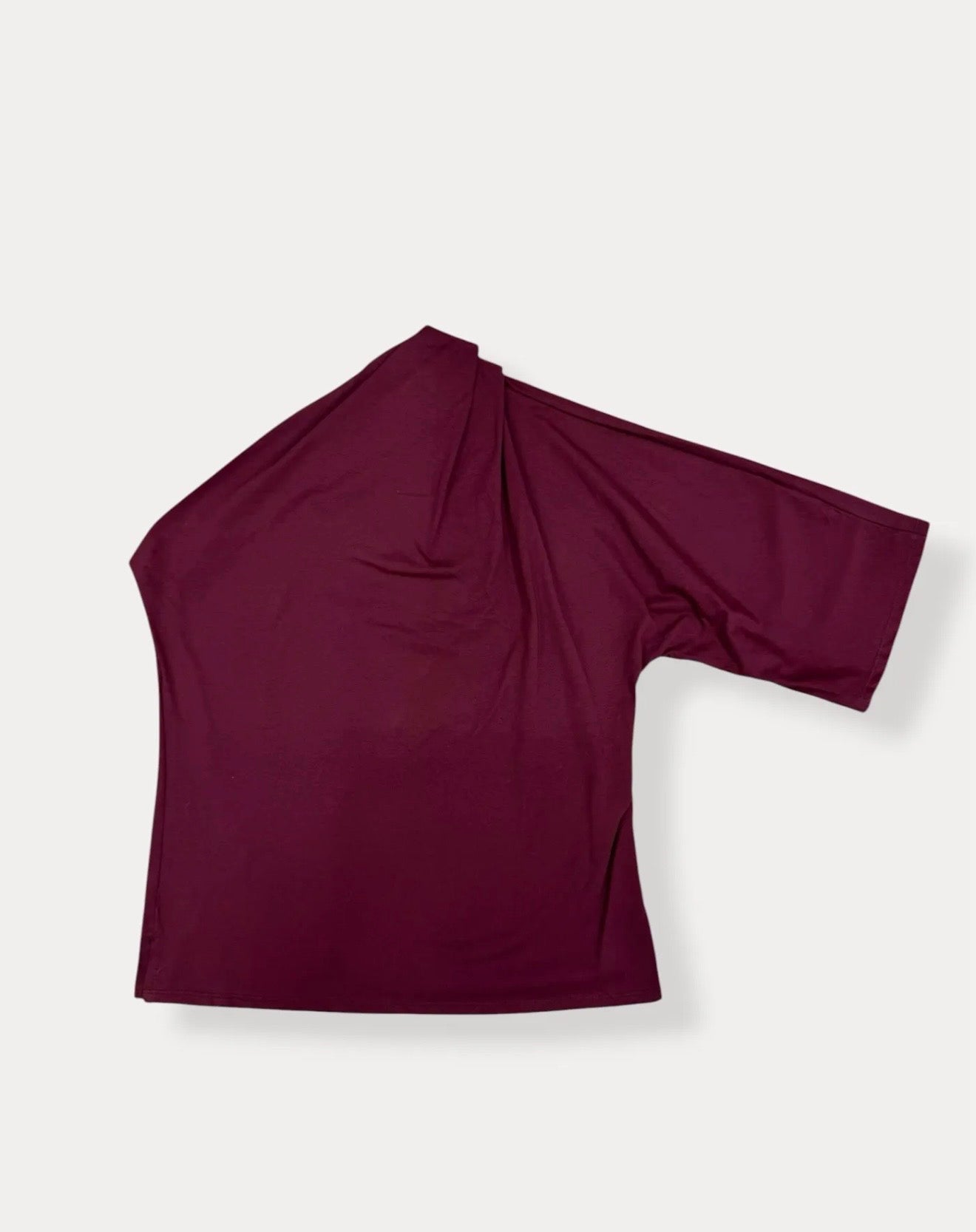 Suki One Shoulder Top Burgundy