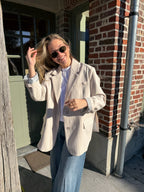 Eline Striped Blazer Ecru