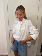 White Blouse Ruffle