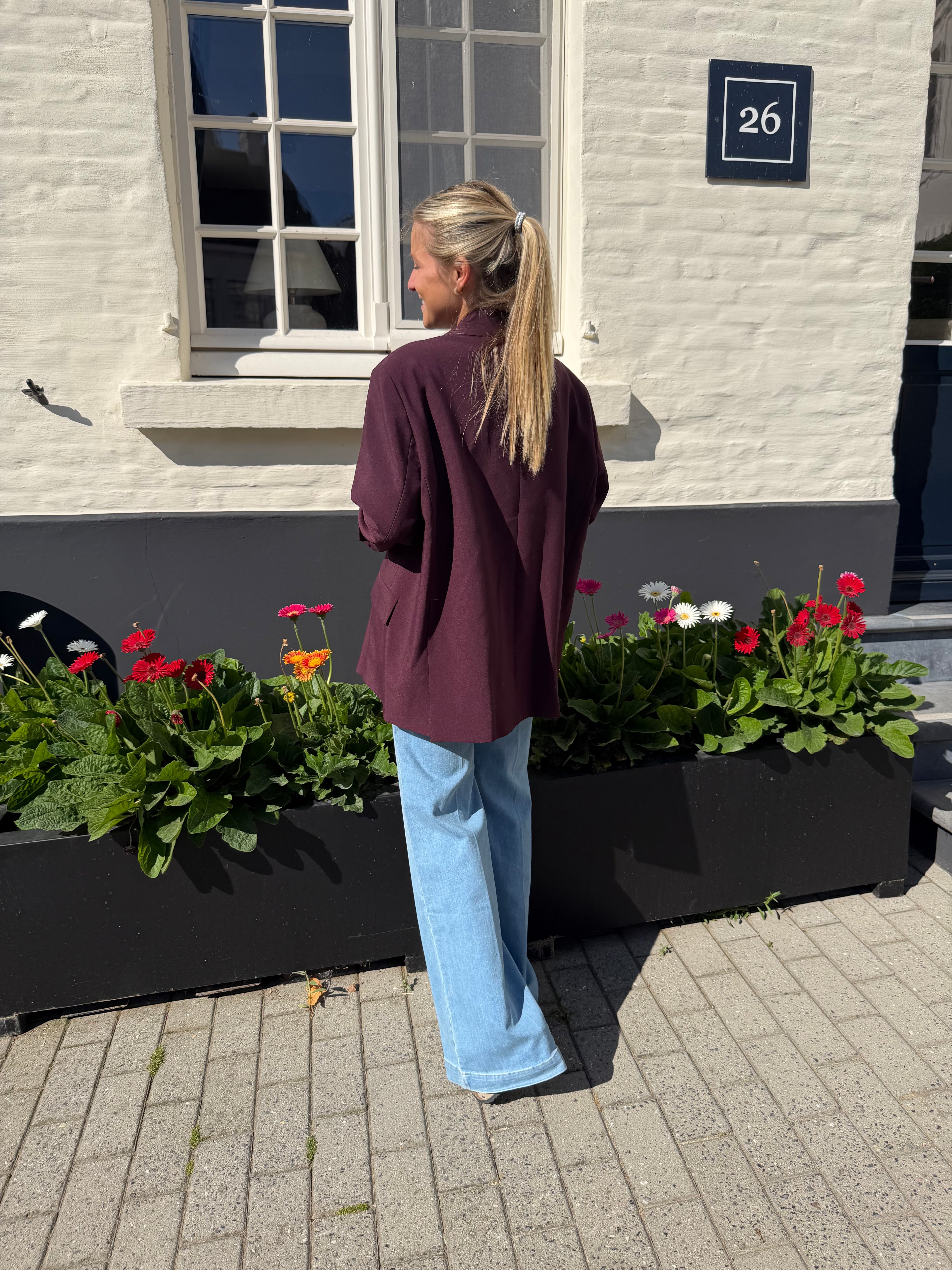 Burgundy Oversized Blazer