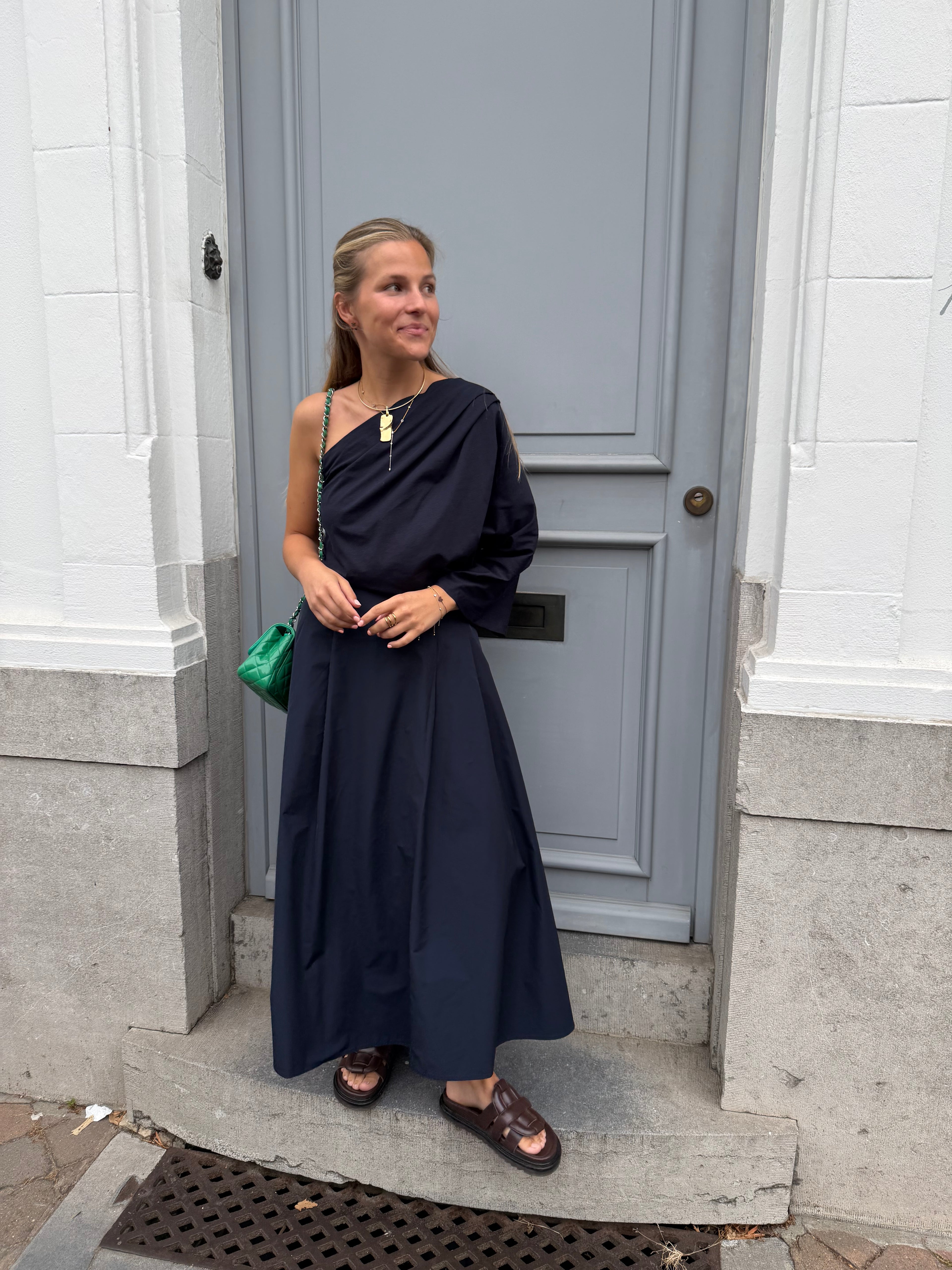 Suki One Shoulder Top Marine