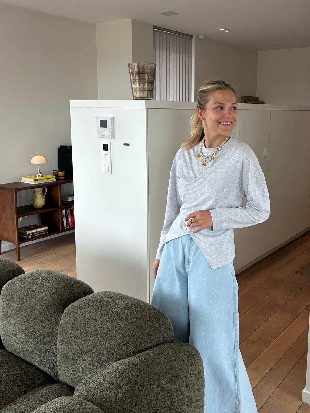 Celestine Wrap Top Grey