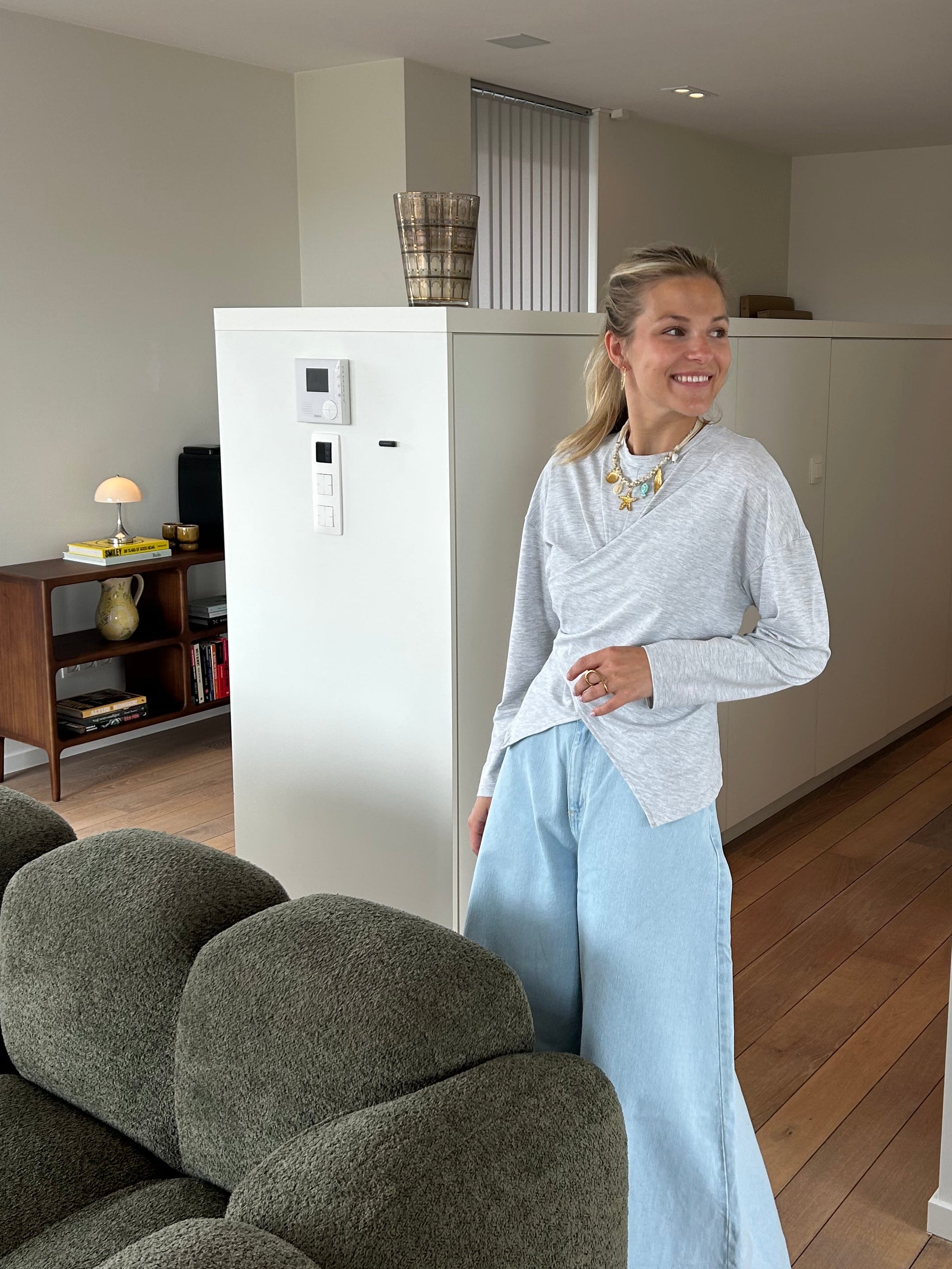 Celestine Wrap Top Grey