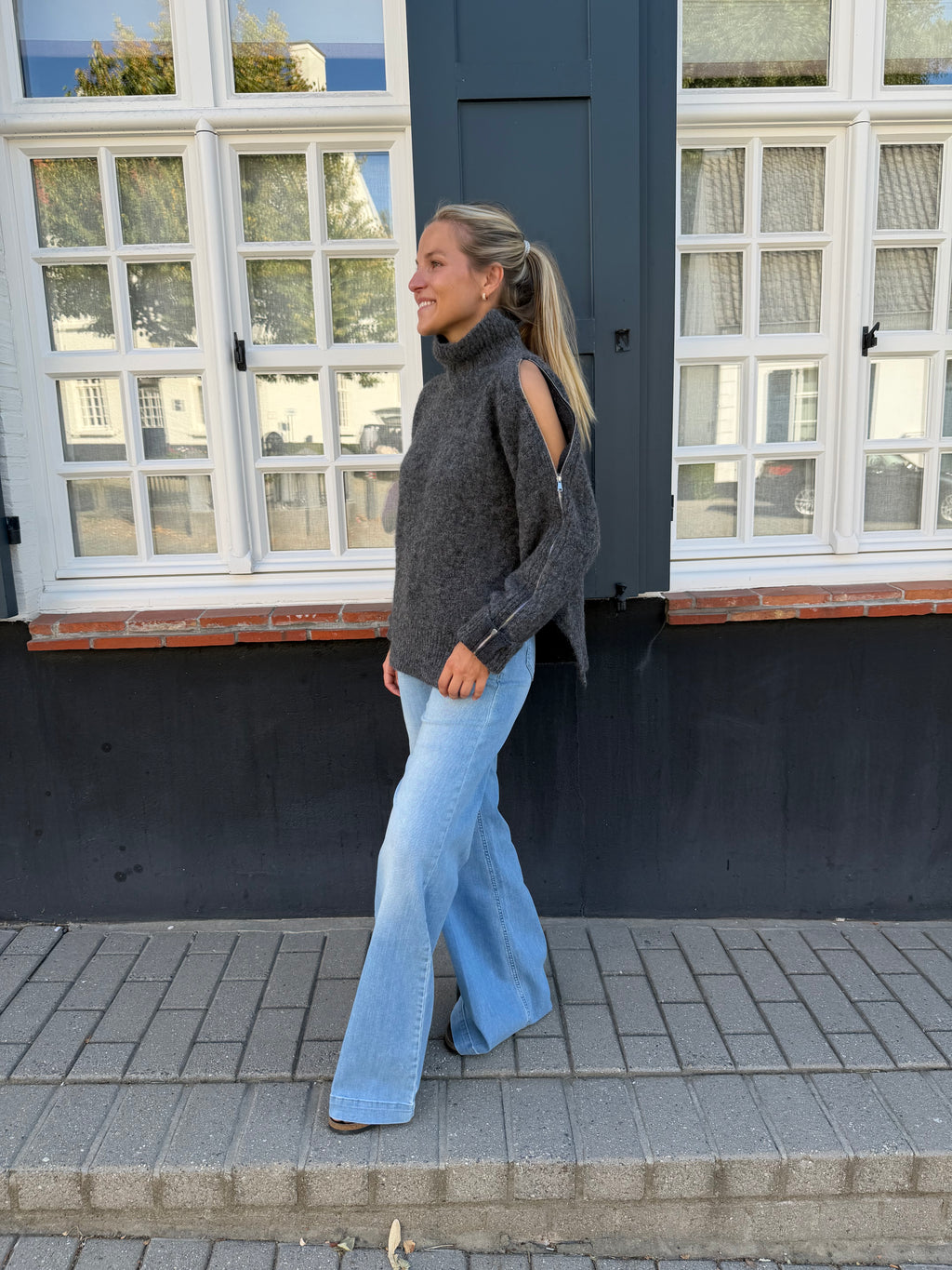 Zip Wool Knit Grey
